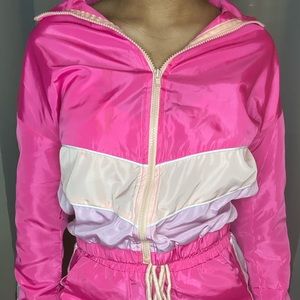 Windbreaker tracksuit, size small, pink shades